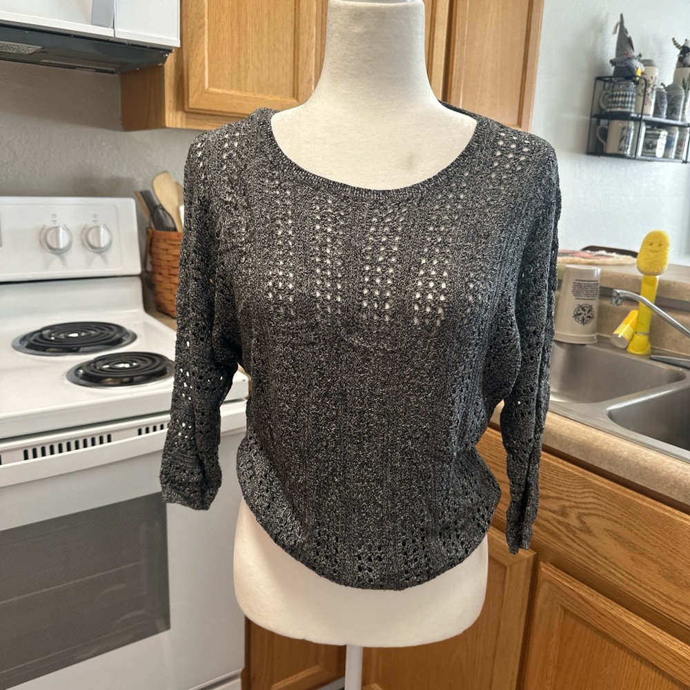 Express Gray Rayon Knit Blouse